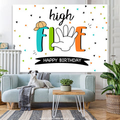 Lofaris Simple High Five Happy Birthday Backdrop For Kids