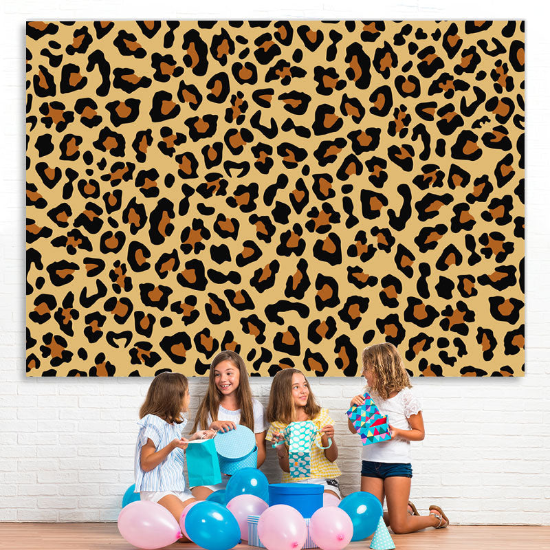 Lofaris Simple Leopattern Happy Birthday Backdrop For Woman