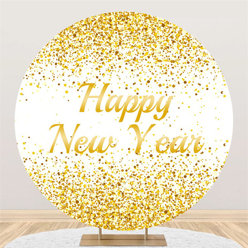 Lofaris Simple Lovely Happy New Year Circle Holiday Backdrop