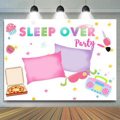 Lofaris Simple Lovely Sleep Over Party Themed Birthday Backdrop