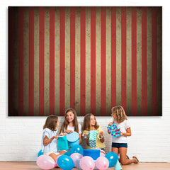 Lofaris Simple Red Vertical Stripes Theme Party Backdrop