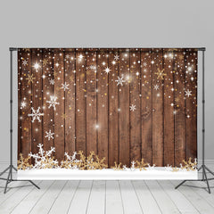 Lofaris Simple Snowflake Wood Christmas Bokeh Backdrop for Party
