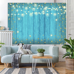 Lofaris Simple Tiffany Blue Glitter Happy Birthday Backdrop
