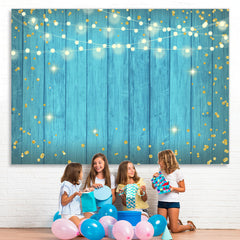 Lofaris Simple Tiffany Blue Glitter Happy Birthday Backdrop