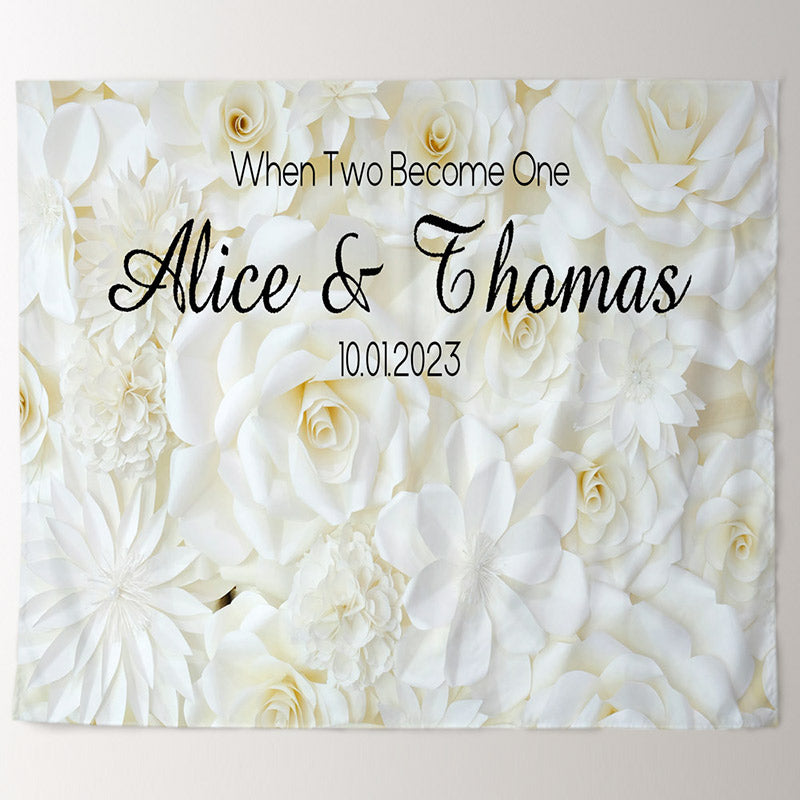 Lofaris Simple White Flowers And Peaceful Wedding Backdrop