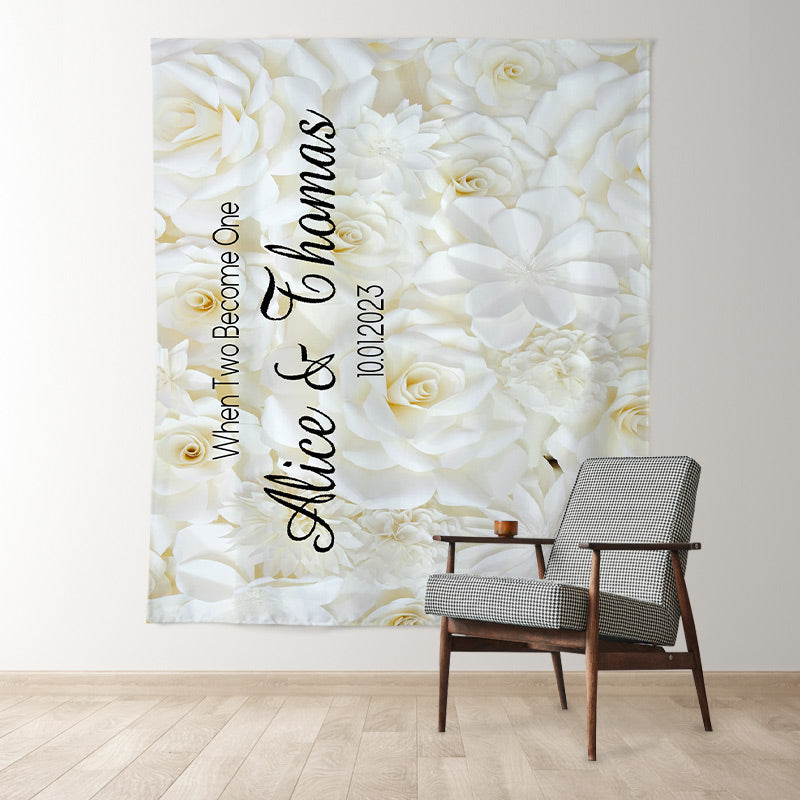 Lofaris Simple White Flowers And Peaceful Wedding Backdrop