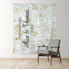 Lofaris Simple White Flowers And Peaceful Wedding Backdrop