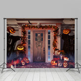 Lofaris Skeleton Pumpkin Lantern Spooky Halloween Theme Backdrop