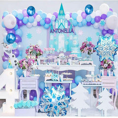 Lofaris Sky Blue 77 Pack Balloon Arch Kit | Winter Chrismas Party Decorations - Purple | White