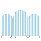 Lofaris Sky Blue And White Stripes Birthday Arch Backdrop Kit
