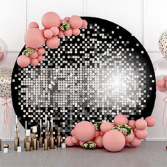 Pink Floral And Cute Animals Round Birthday Backdorp