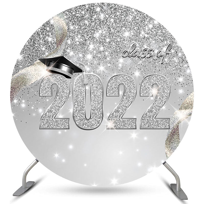 Lofaris Sliver Glitter Class Of 2022 Graduation Party Backdrop