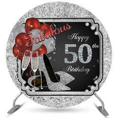 Gold Bokeh Glitter Round Class Of 2022 Graduation Backdrop