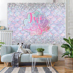 Lofaris Sliver Glitter Mermaid Two The Sea Birthday Backdrop