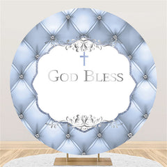 Glitter Blue And Silver On Baby Feet Circle Backdrop