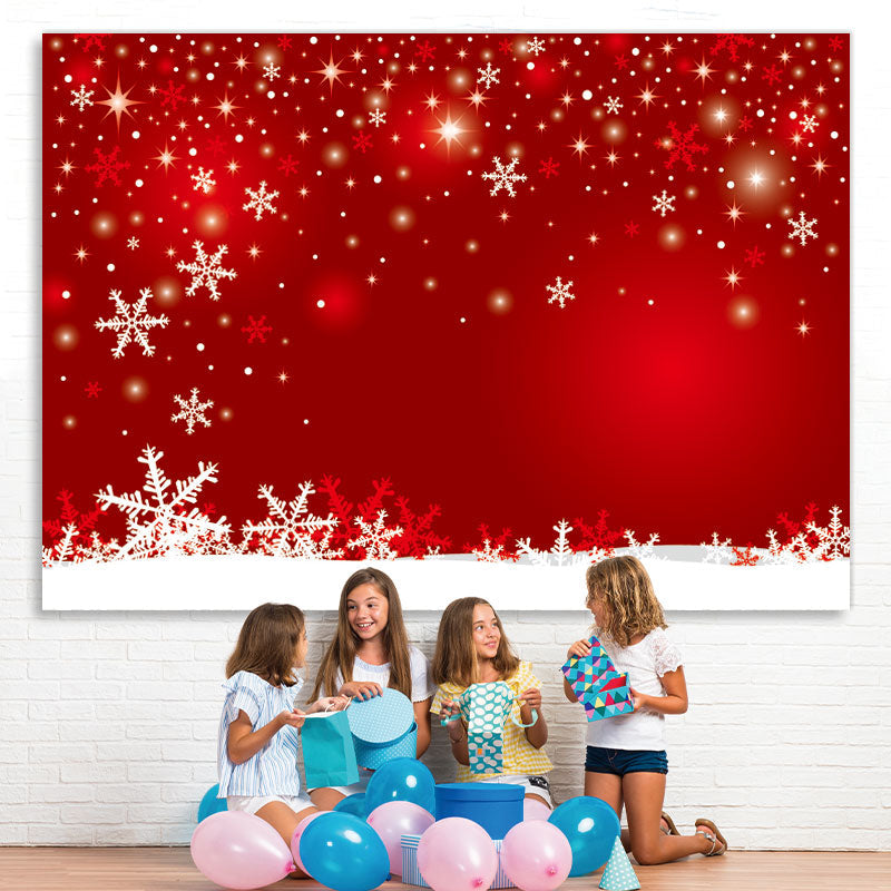 Lofaris Snowflake Red Bokeh Backdrops for Photoshoot