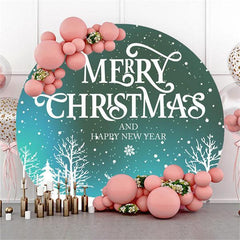 Pink Glitter Custom Round Happy Birthday Party Backdrop