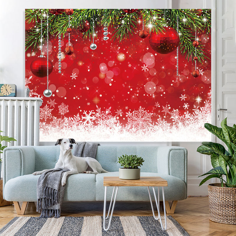 Lofaris Snowy And Glitter Christmas Tree Backdrop For Party