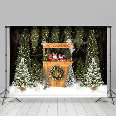 Lofaris Snowy Winter Hot Cocoa Night Theme Christmas Backdrop