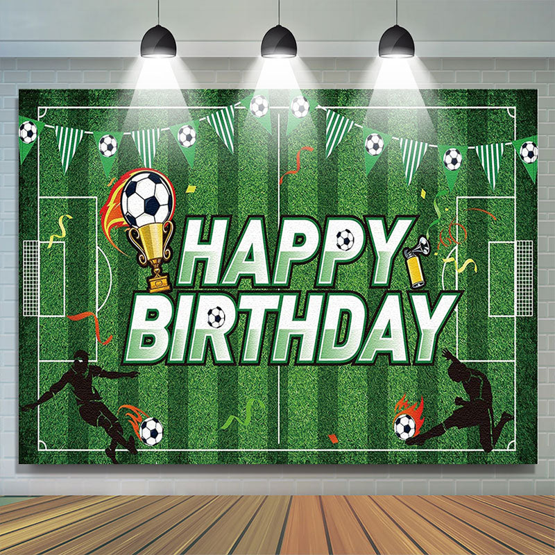 Lofaris Soccer Football Theme Boys Birthday Party Backdrop