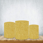 Lofaris Solid Glitter Gold Plinth Cover Simple Pattern Cake Table