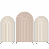 Lofaris Solid Nude And Pink Stripe Party Arch Backdrop Kit