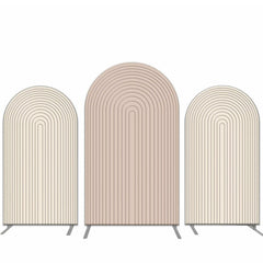 Lofaris Solid Nude And Pink Stripe Party Arch Backdrop Kit
