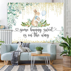 Lofaris Some Bunny Sweet Is On The Way Baby Shower Backdrop