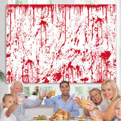 Lofaris Spooky Prank White and Red Backdrop for Halloween Party
