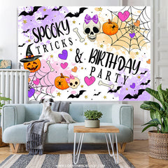 Lofaris Spooky Tricks And Birthday Party Halloween Backdrop