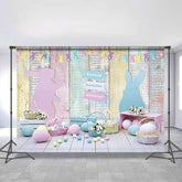 Lofaris Spring Easter Backdrop For Colored Eggs Happy Bunny Rabbit