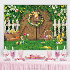 Lofaris Spring Flowers Easter Eggs Green Glass Party Backdrop
