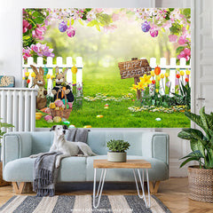 Lofaris Spring Holiday Floral Garden Happy Easter Backdrop
