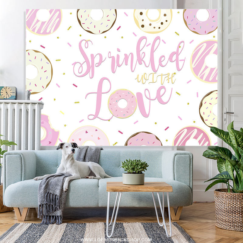 Lofaris Sprinkled With Love Sweet Donut Birthday Party Backdrop