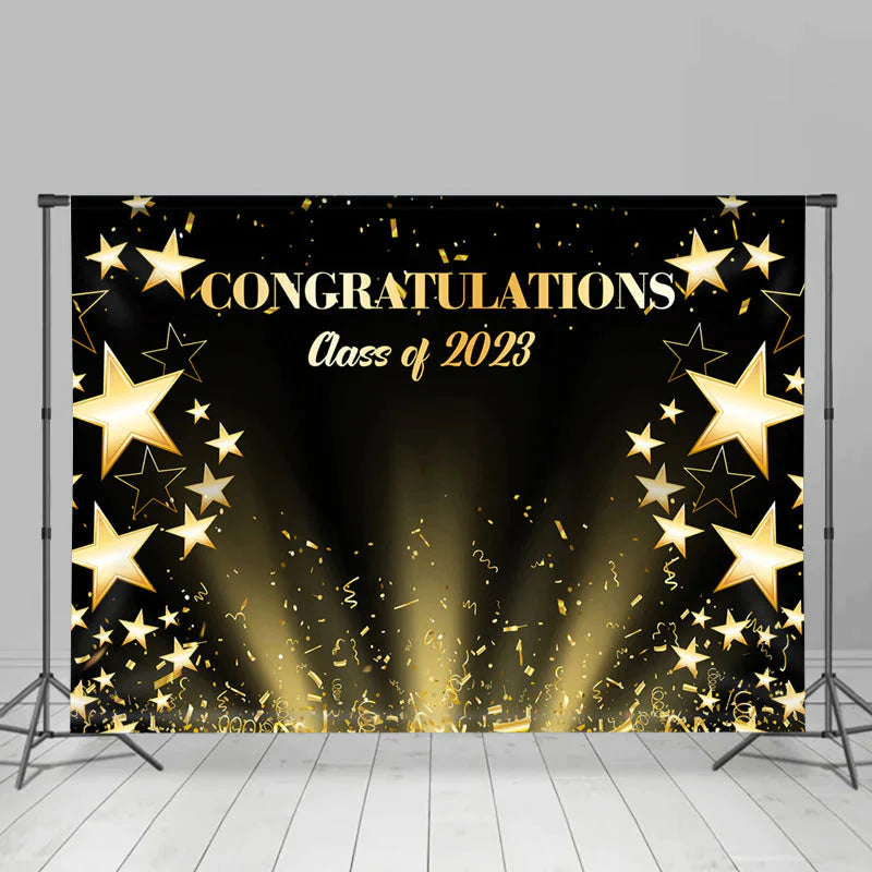 Lofaris Star Ribbon Congratulations Class Of 2023 Backdrop