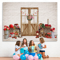 Lofaris Strawberry Happy First Birthday Backdrop for Sweet Girl