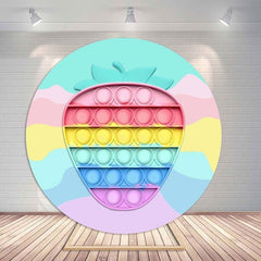 Sweet Couple Pink Flower Car Glitter Round Valentines Backdrop