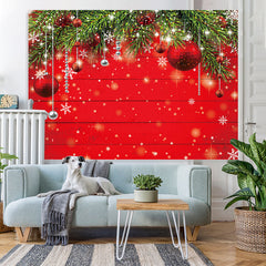 Lofaris Strings Of Silver Beads With Christmas Tree Backdrop