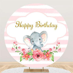 Blue Teddy Bear And Castle Round Baby Shower Backdrop
