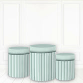 Lofaris Stripe Theme Cylinder Cover Light Cyan Pedestal