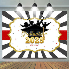 Lofaris Stripes Frame Graduation Class Of 2023 Backdrop