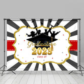 Lofaris Stripes Frame Graduation Class Of 2023 Backdrop