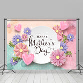 Lofaris Succulent And Pink Hearts Happy Mothers Day Backdrop