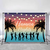 Lofaris Summer Beach Coconut Tree Happy Havana Nights Backdrop