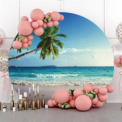 Red And White Floral Round Wedding Scenes Backdrop