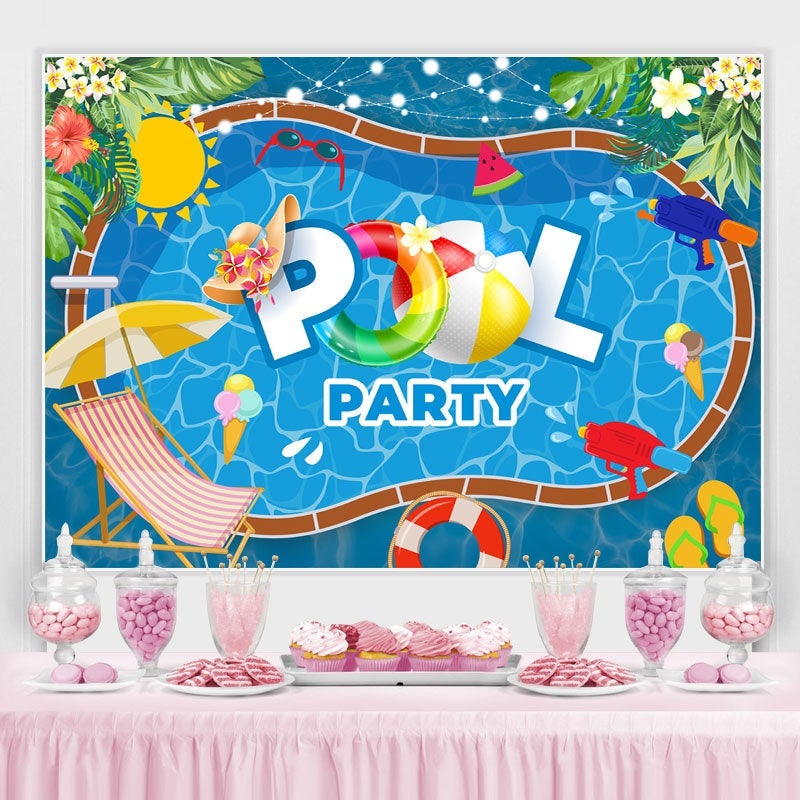 Lofaris Summer Pool Party Photoshoot backdrop Swim Water Wave