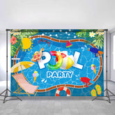 Lofaris Summer Pool Party Photoshoot backdrop Swim Water Wave