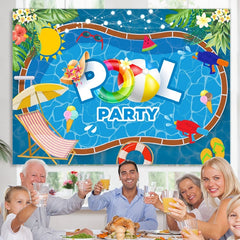 Lofaris Summer Pool Party Photoshoot backdrop Swim Water Wave