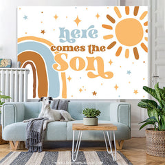 Lofaris Sun Rainbow Star Simple Baby Shower Backdrop For Boy