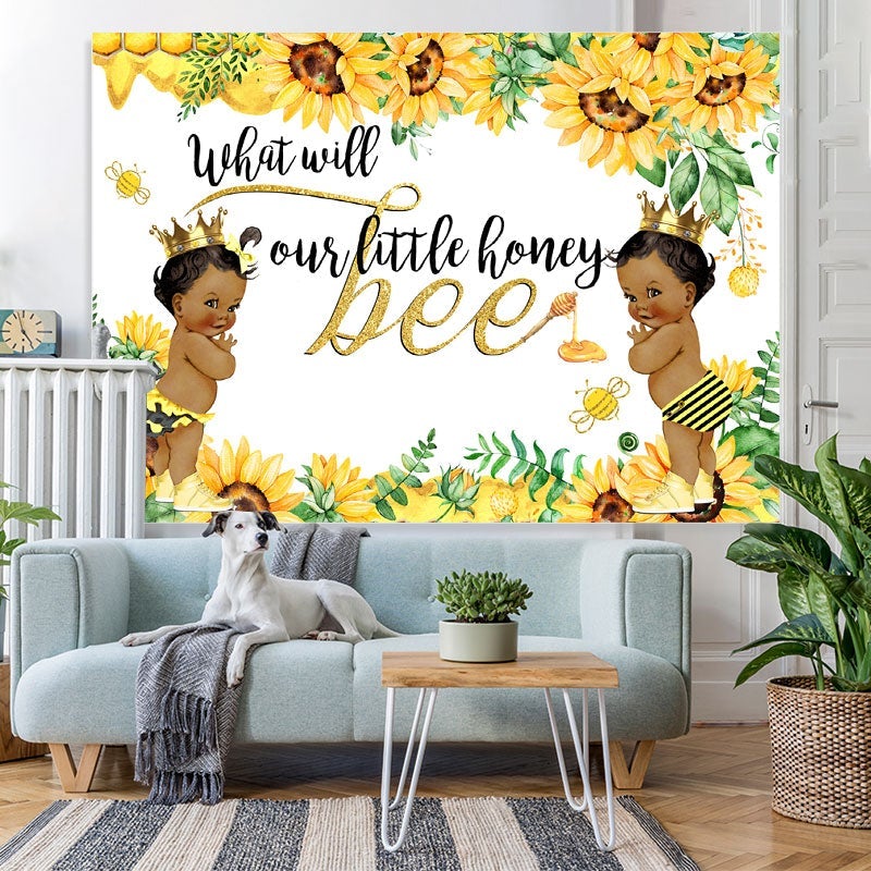 Lofaris Sunflower Gender Reveal Party Backdrop for Baby Shower